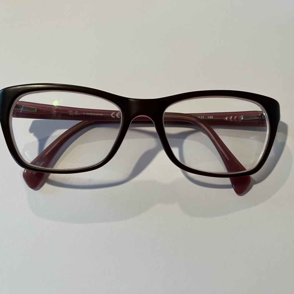 Ray-Ban Black and Burgundy Glasses frame width 135